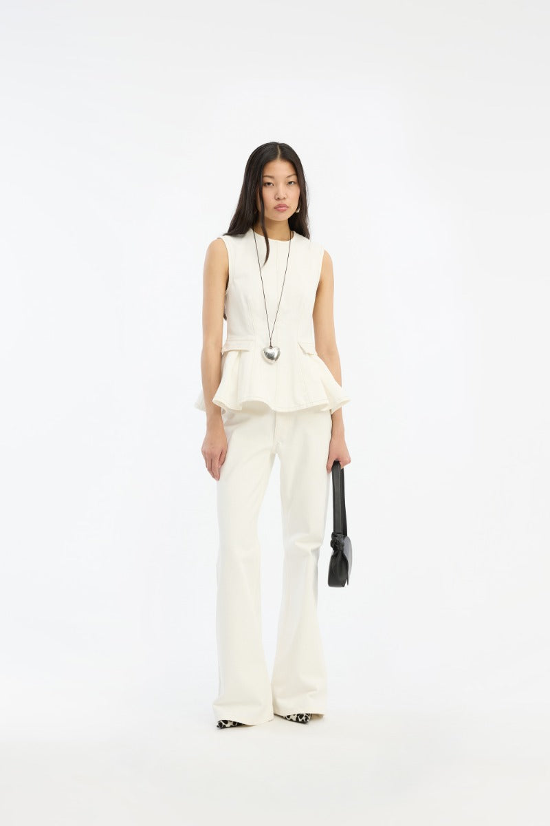Rotate Peplum Denim Top