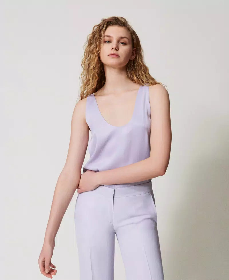 Top Fiori Di Lilla Cropped
