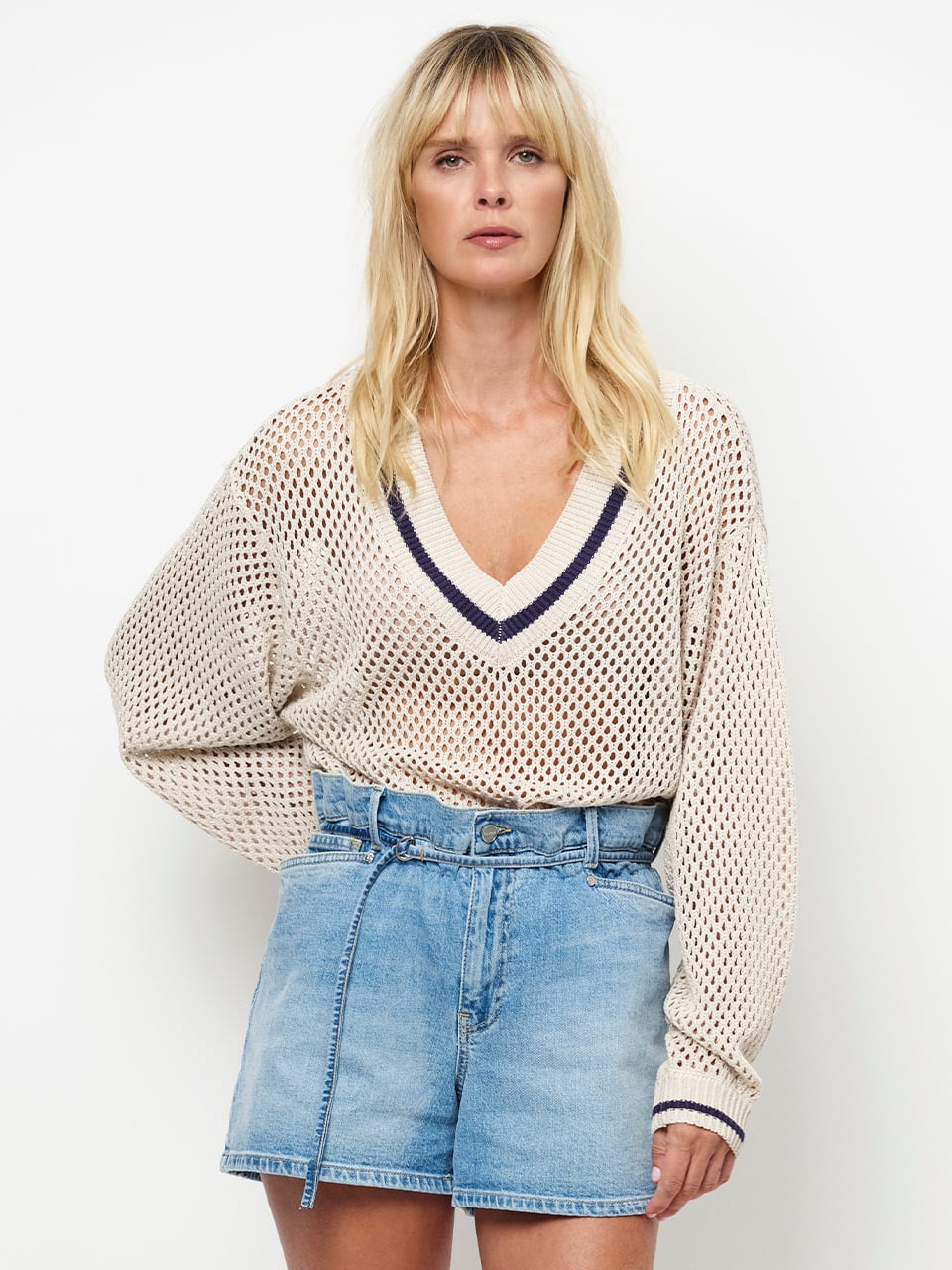 Dante Volcy Cropped V-neck sweat