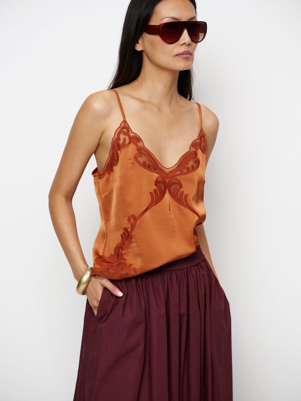 Dante Ligne Lace Top Sunset Orange