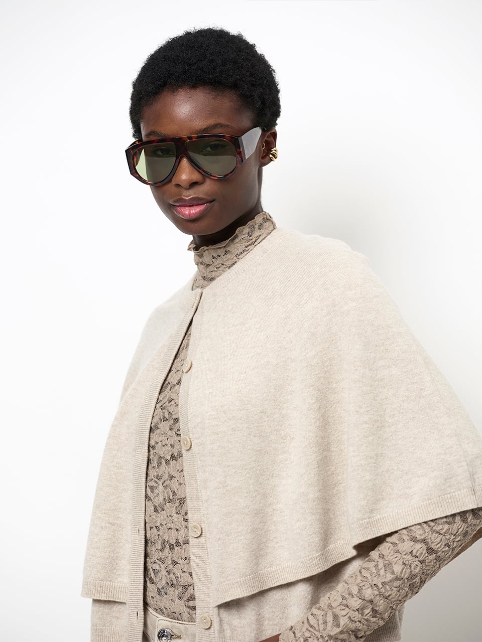 Dante Irony Lace Turtle Neck Top