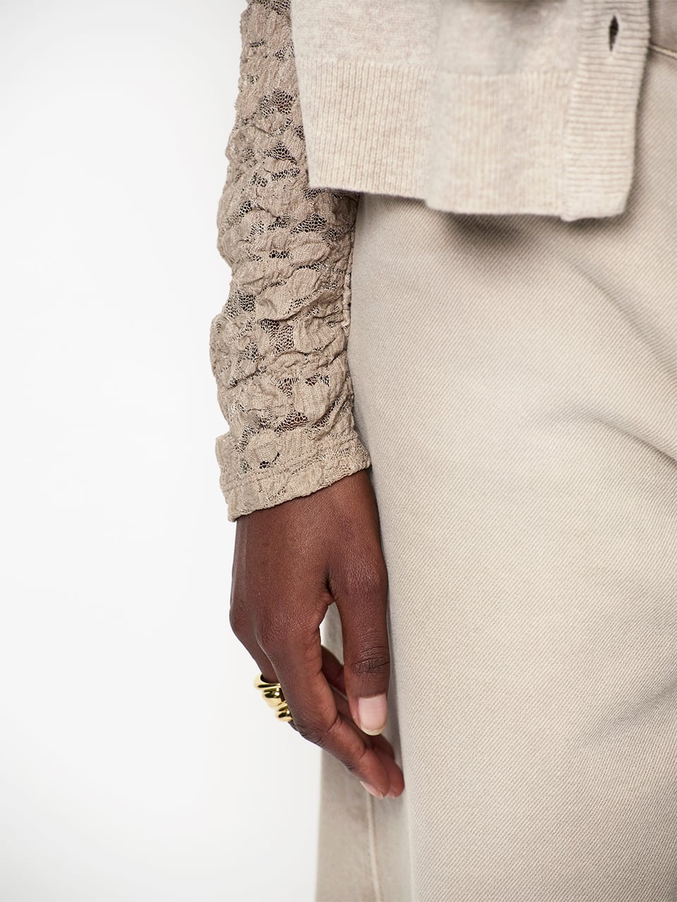 Dante Irony Lace Turtle Neck Top