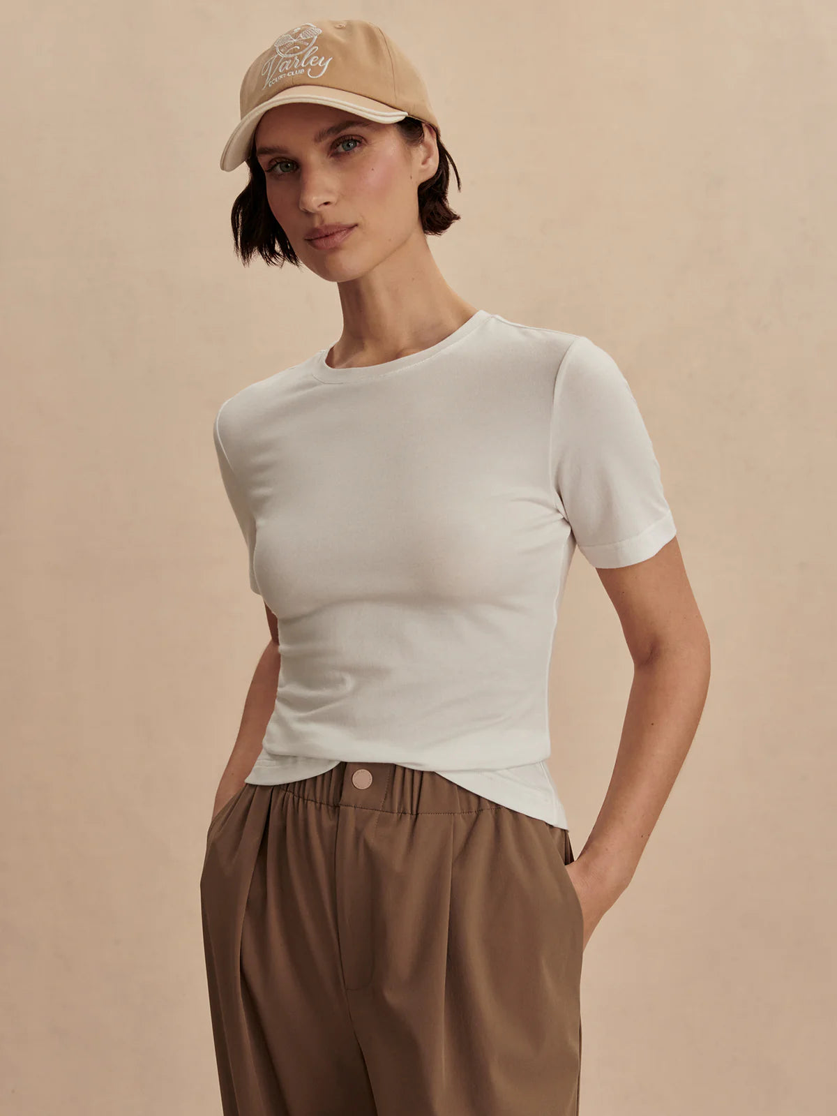 Varley Regina Fitted Tee White