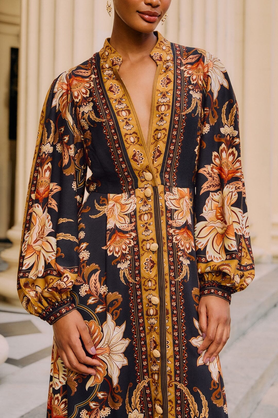 Dress Majestic Garden Black Maxi