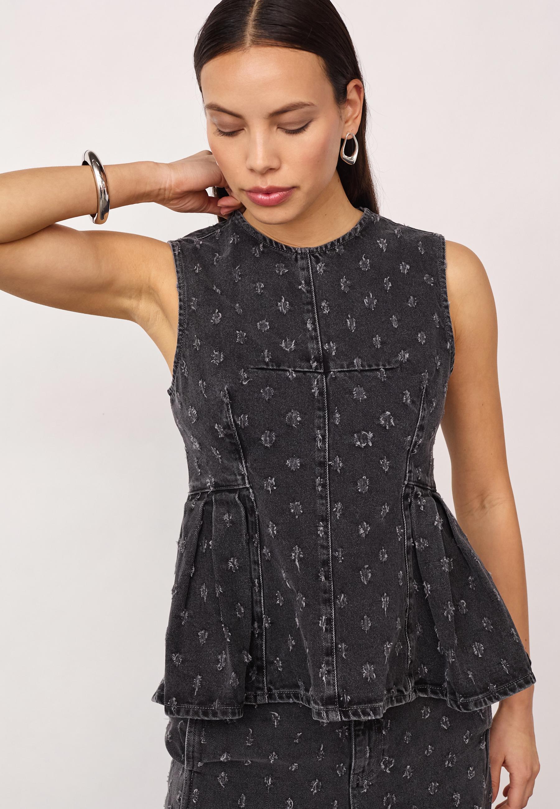 Co´couture Derri Dot Denim Top