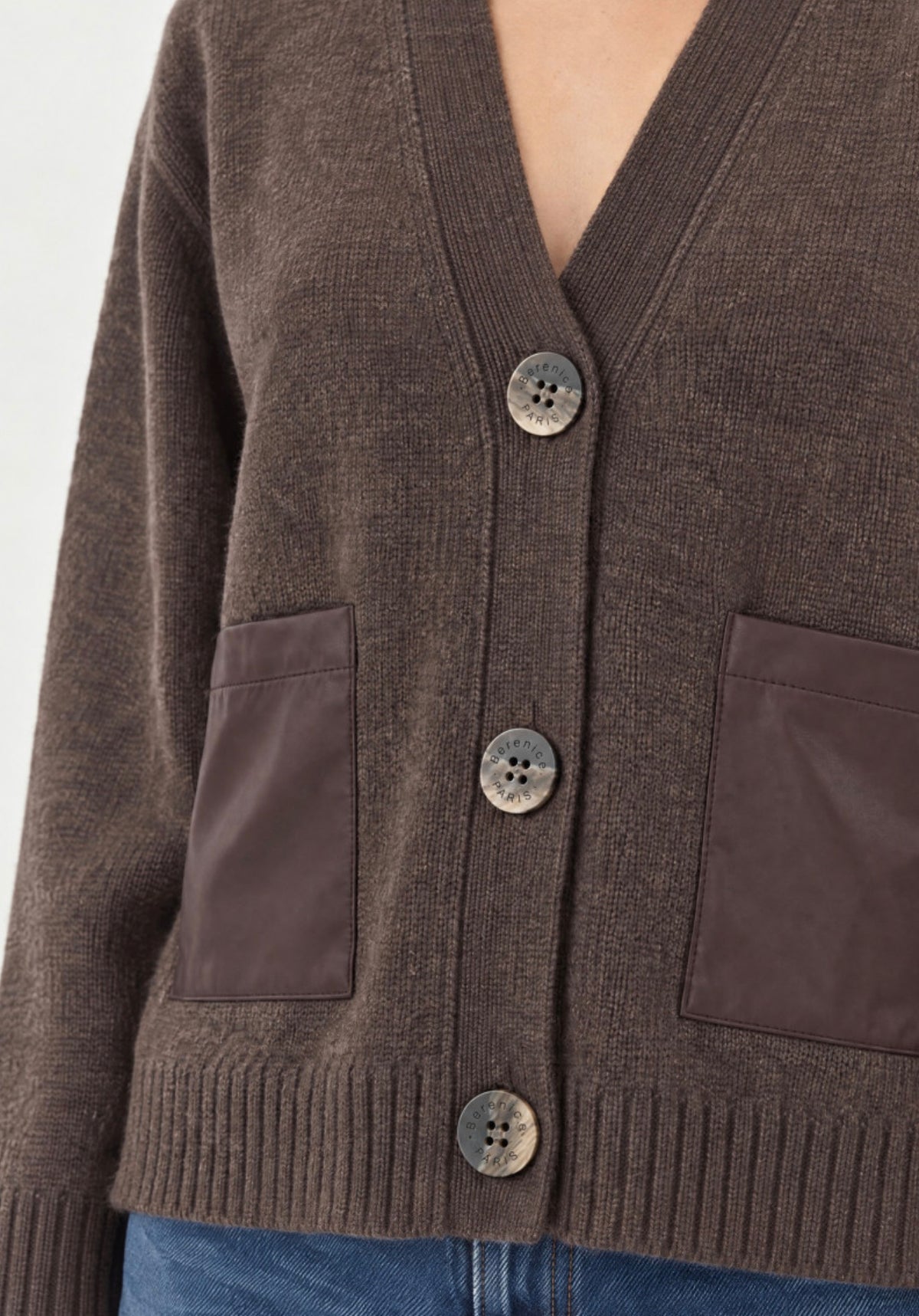 Berenice Cardigan Col V Poches