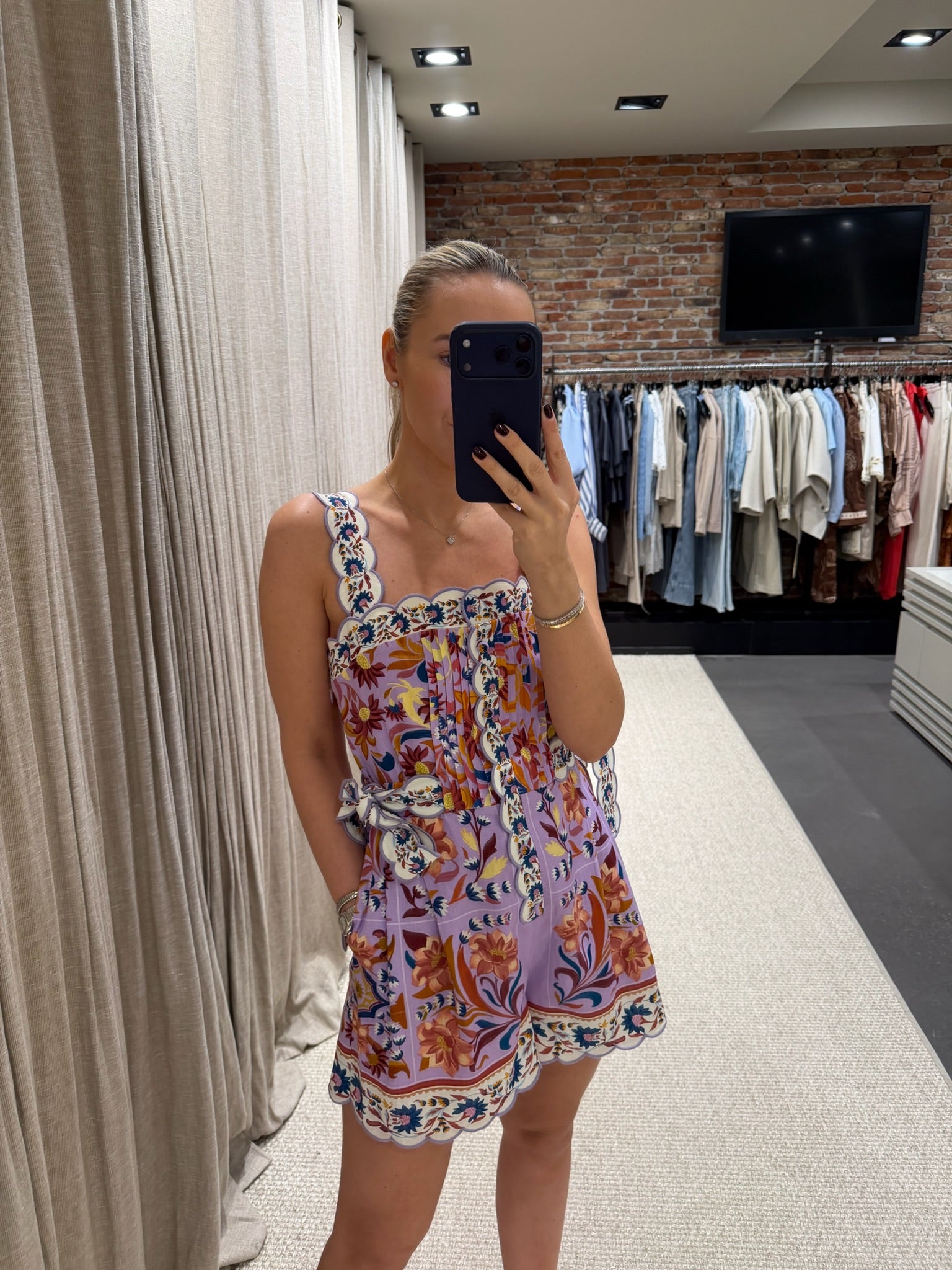 Farm Rio Flower Tiles Lilac Romper