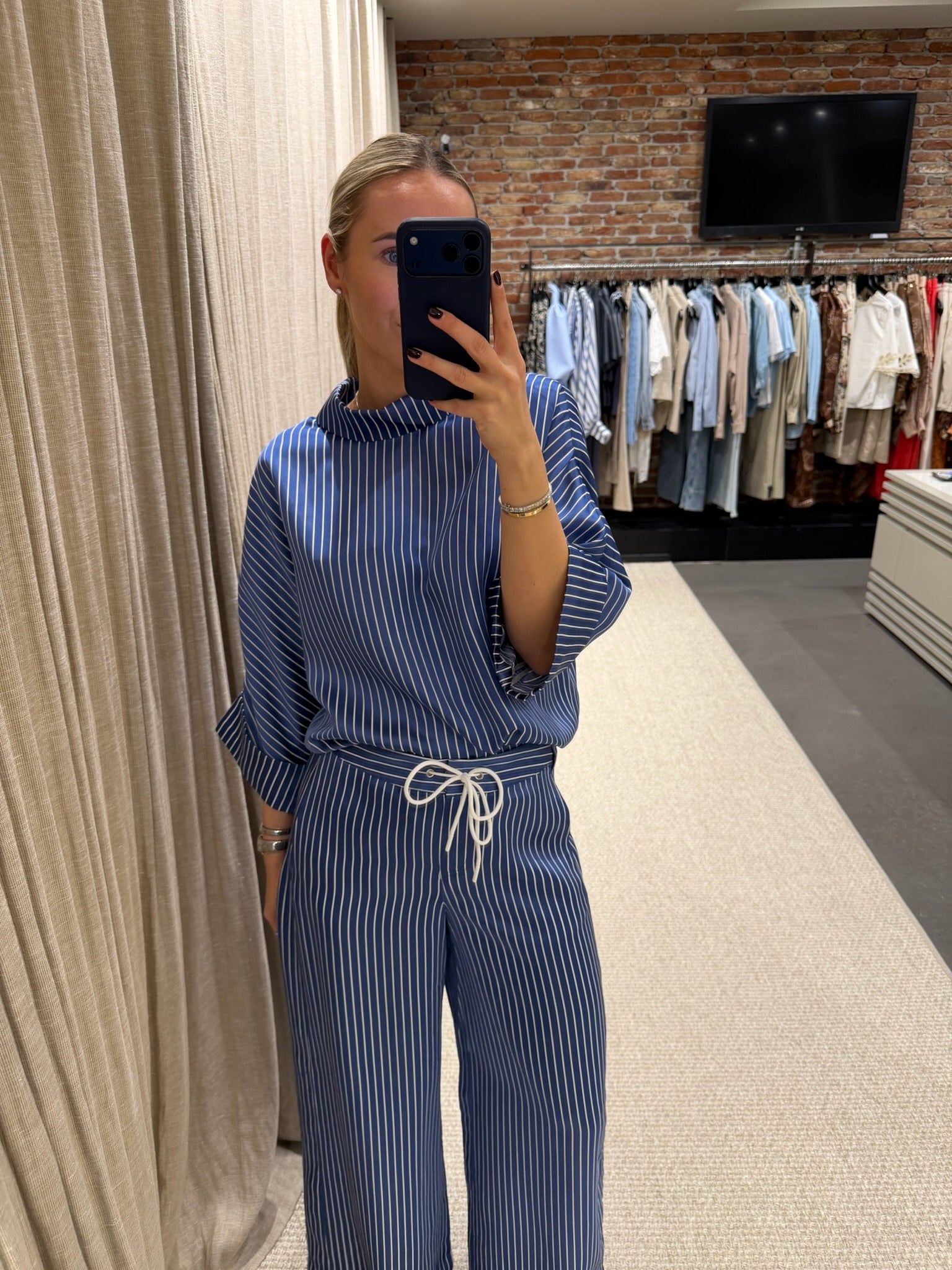 Johny Kyra Pant Bl. P. Stripe