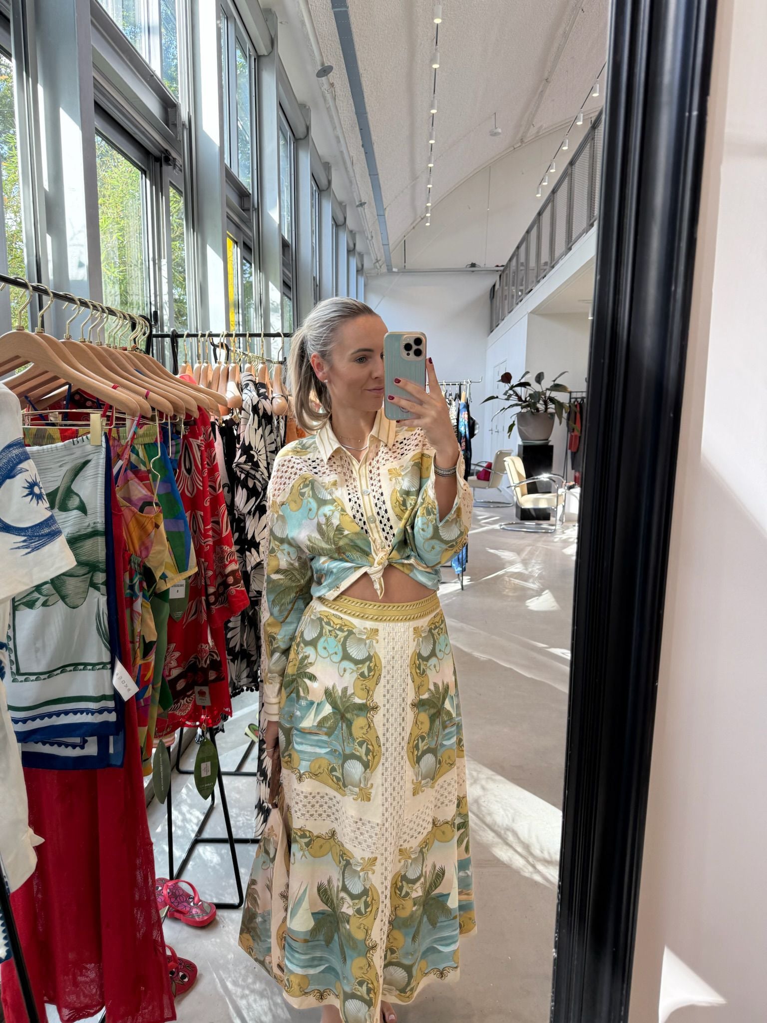 Farm Rio Royal Sea Corchet Shirt