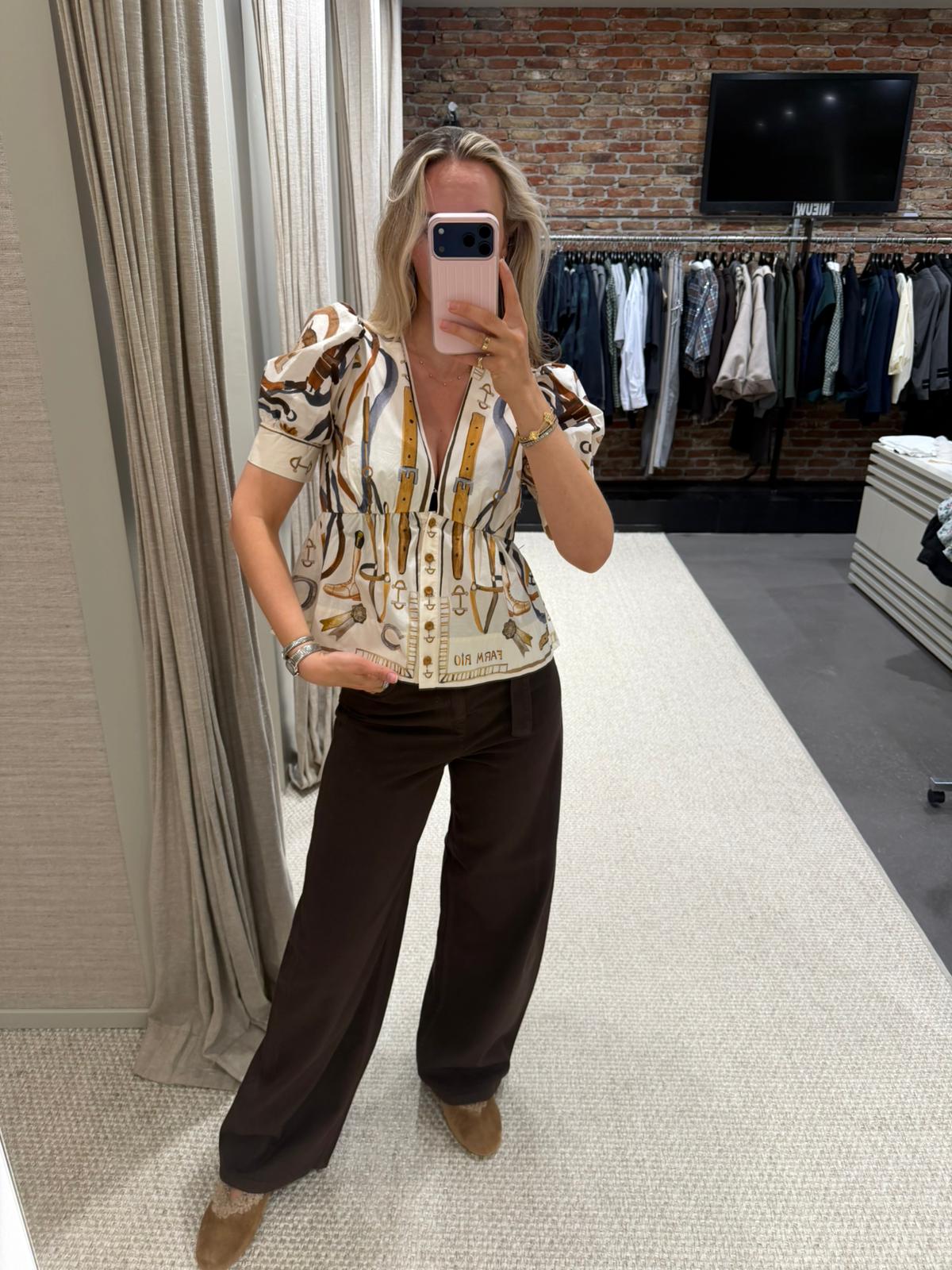 Farm Rio Equestrian Scarf Winter Blouse