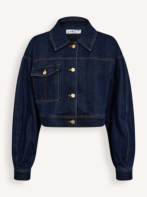 Denim Cargo Crop Jacket