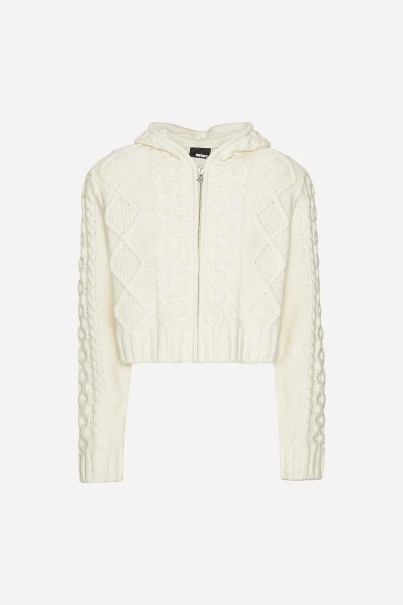 Cardigan Cable Zip Egret