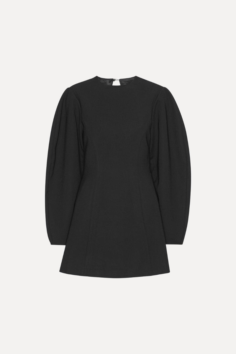 Mini Dress Suiting Flared Black