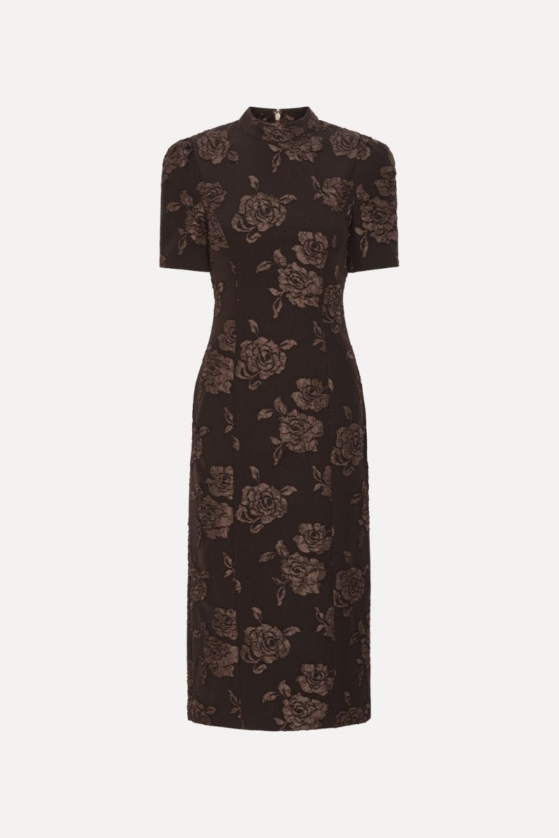 Rotate Jacquard Midi Dress