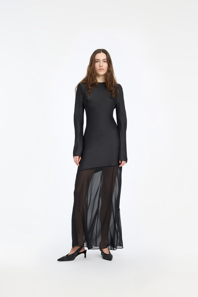 Rotate Maxi Ls Slit Dress