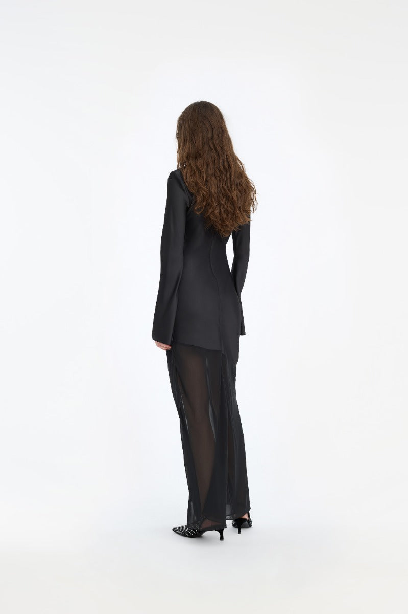 Rotate Maxi Ls Slit Dress