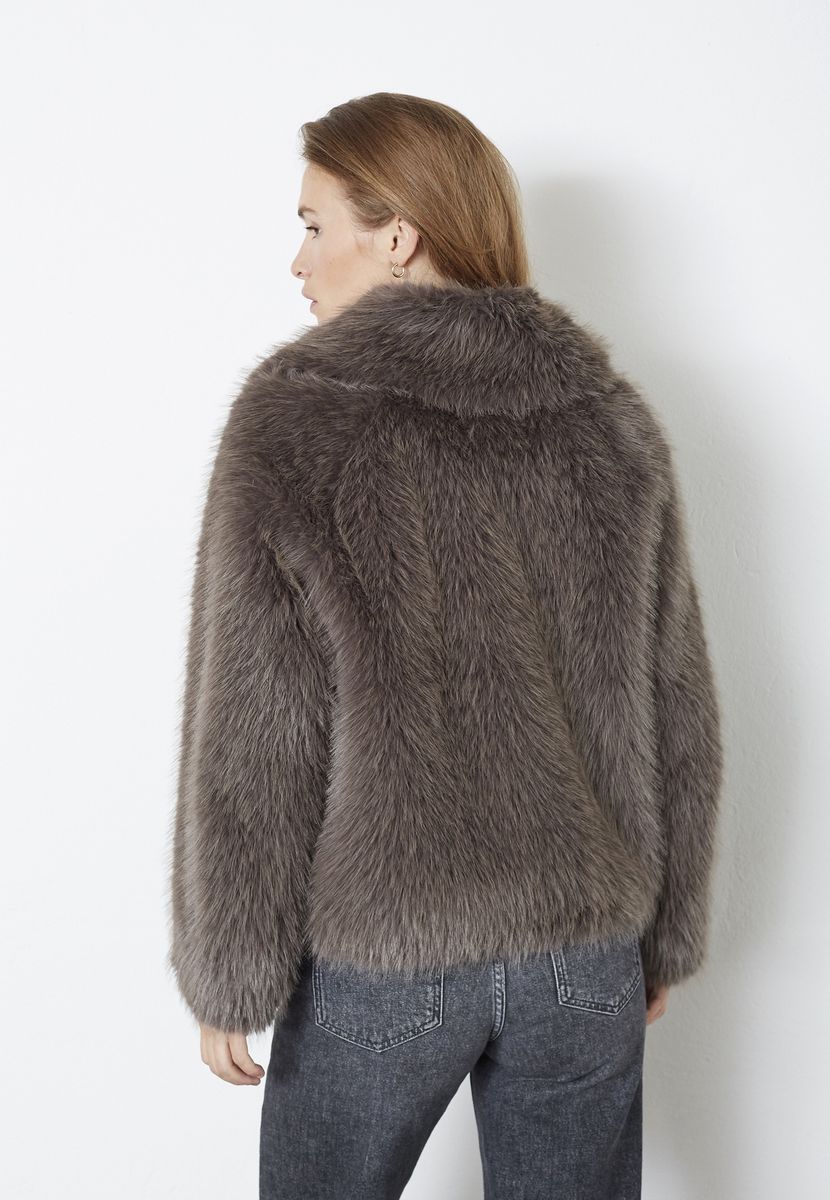 Co'couture Kita Furry Jacket Walnut