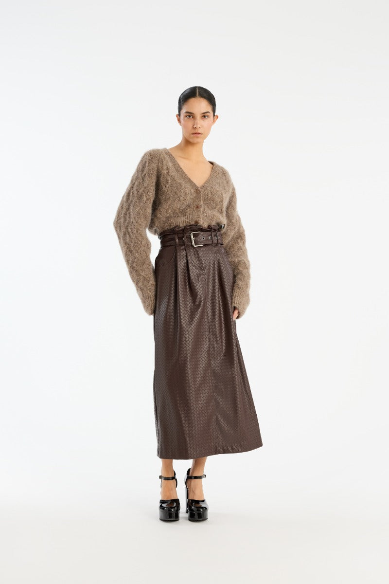 Skirt Midi Paper waist Chicory Coffee