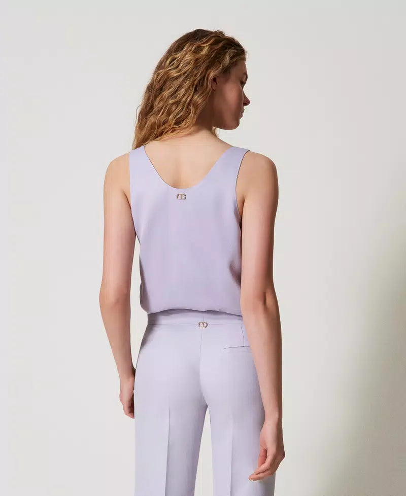 Top Fiori Di Lilla Cropped