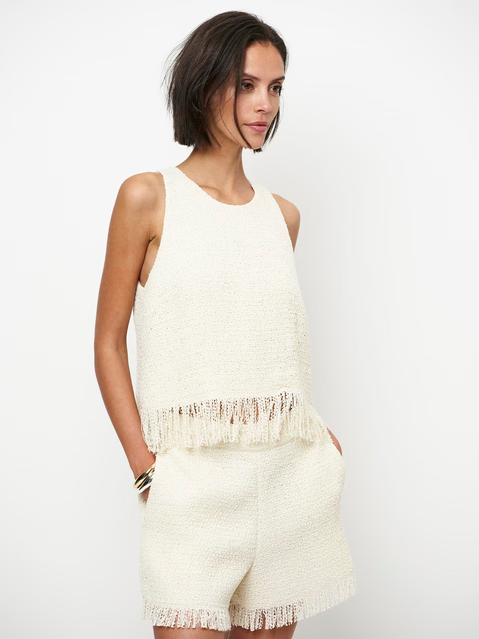 Dante Nolise Fringe Boucle Halter Top