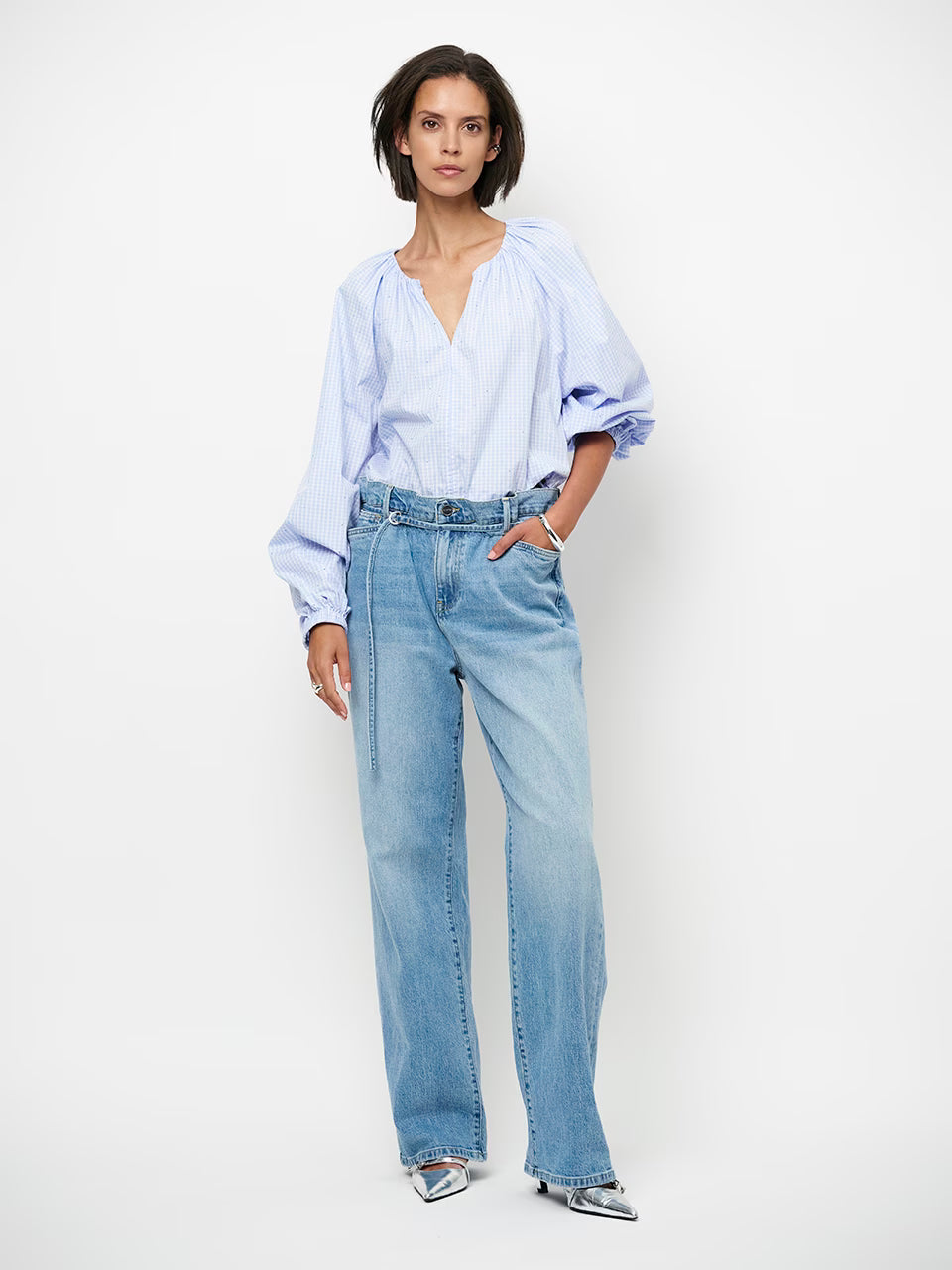 Dante Orit Check Patterned Balloon top