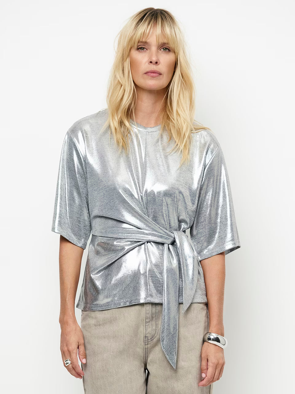 Dante Uxia Metallic Twist Detail top
