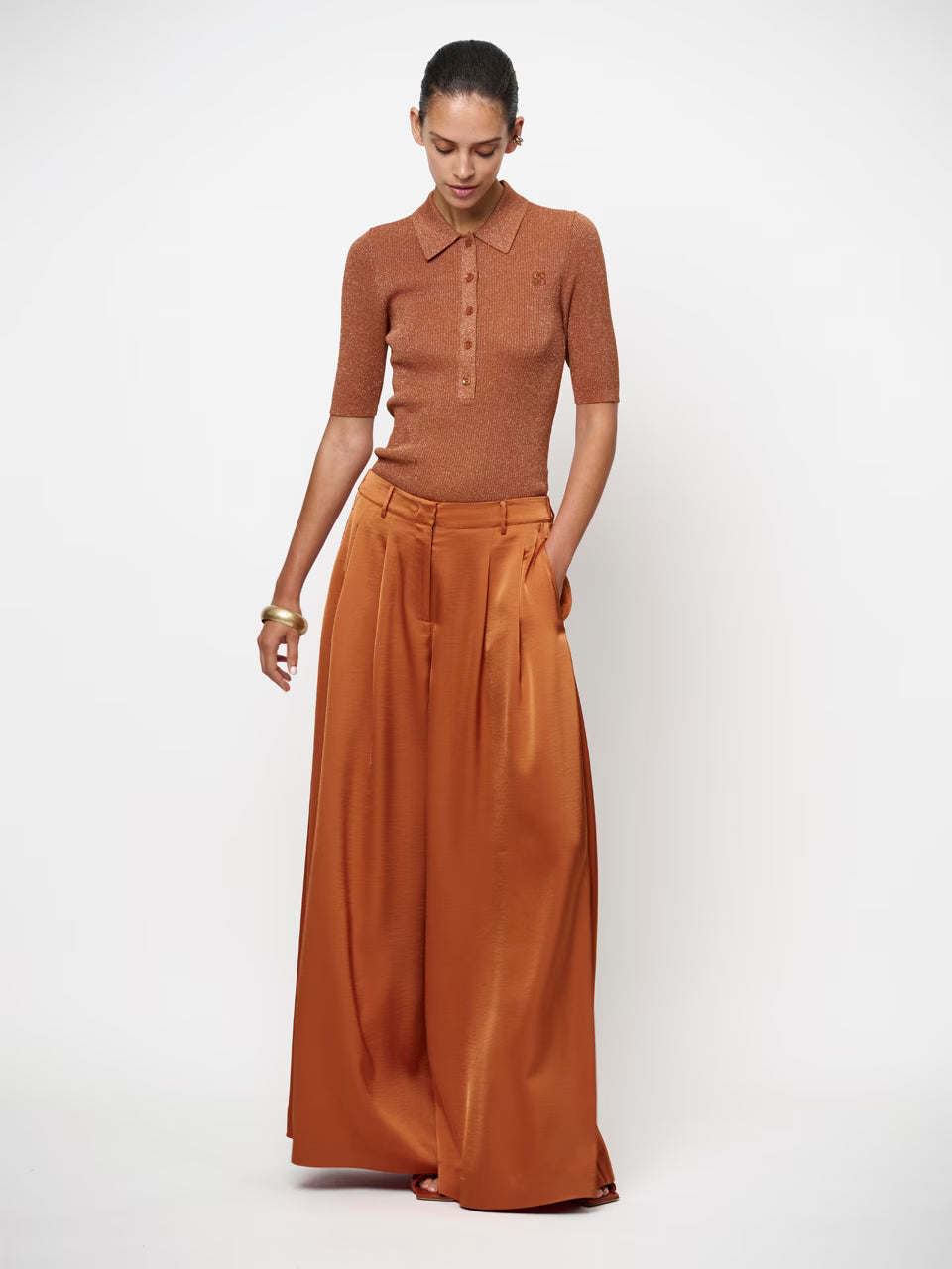 Dante Onique Wide Leg Satin Pants