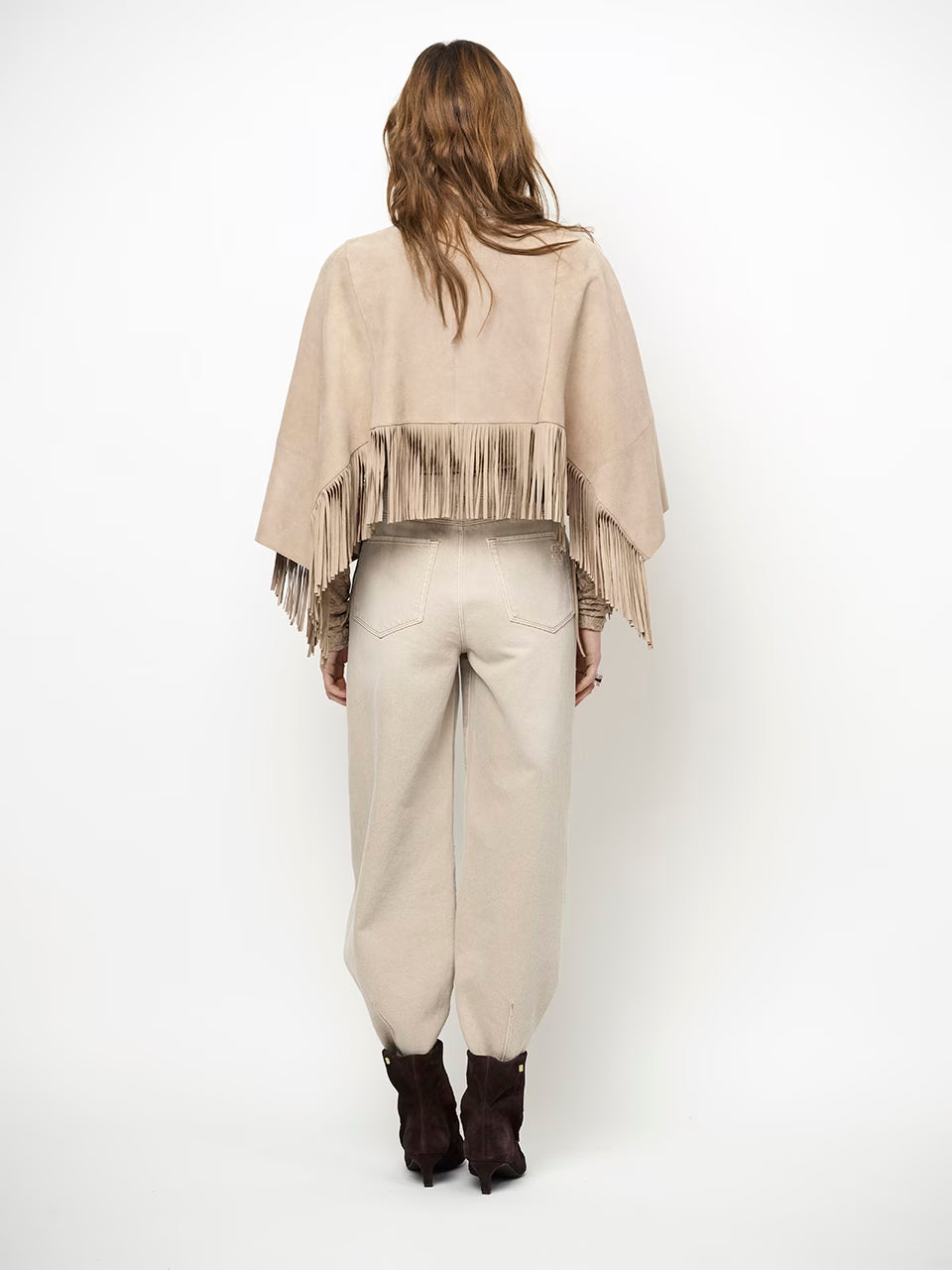 Dante Spencer Suede Fringed Poncho