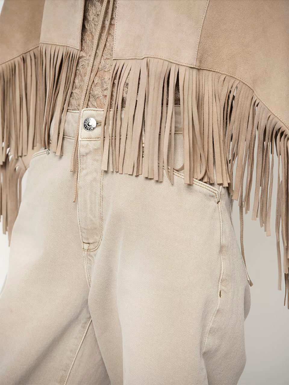 Dante Spencer Suede Fringed Poncho
