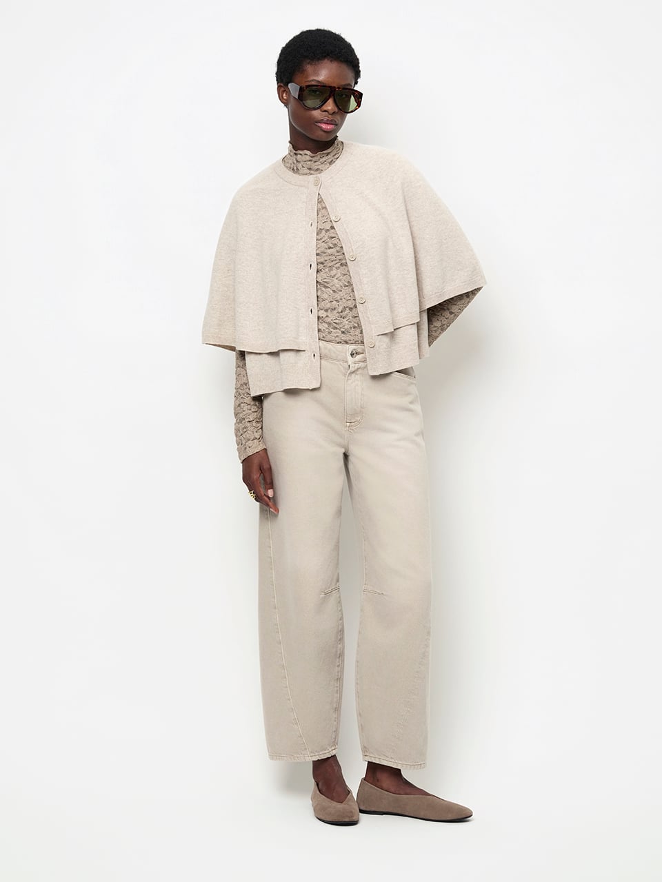 Dante Irony Lace Turtle Neck Top