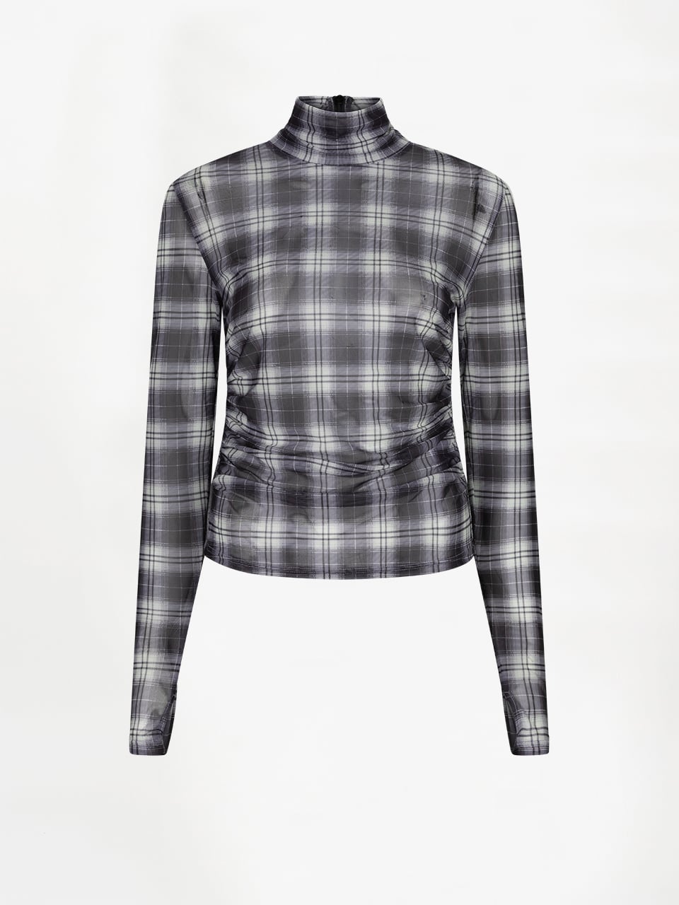 Dante Casha Printed Check Mesh Top