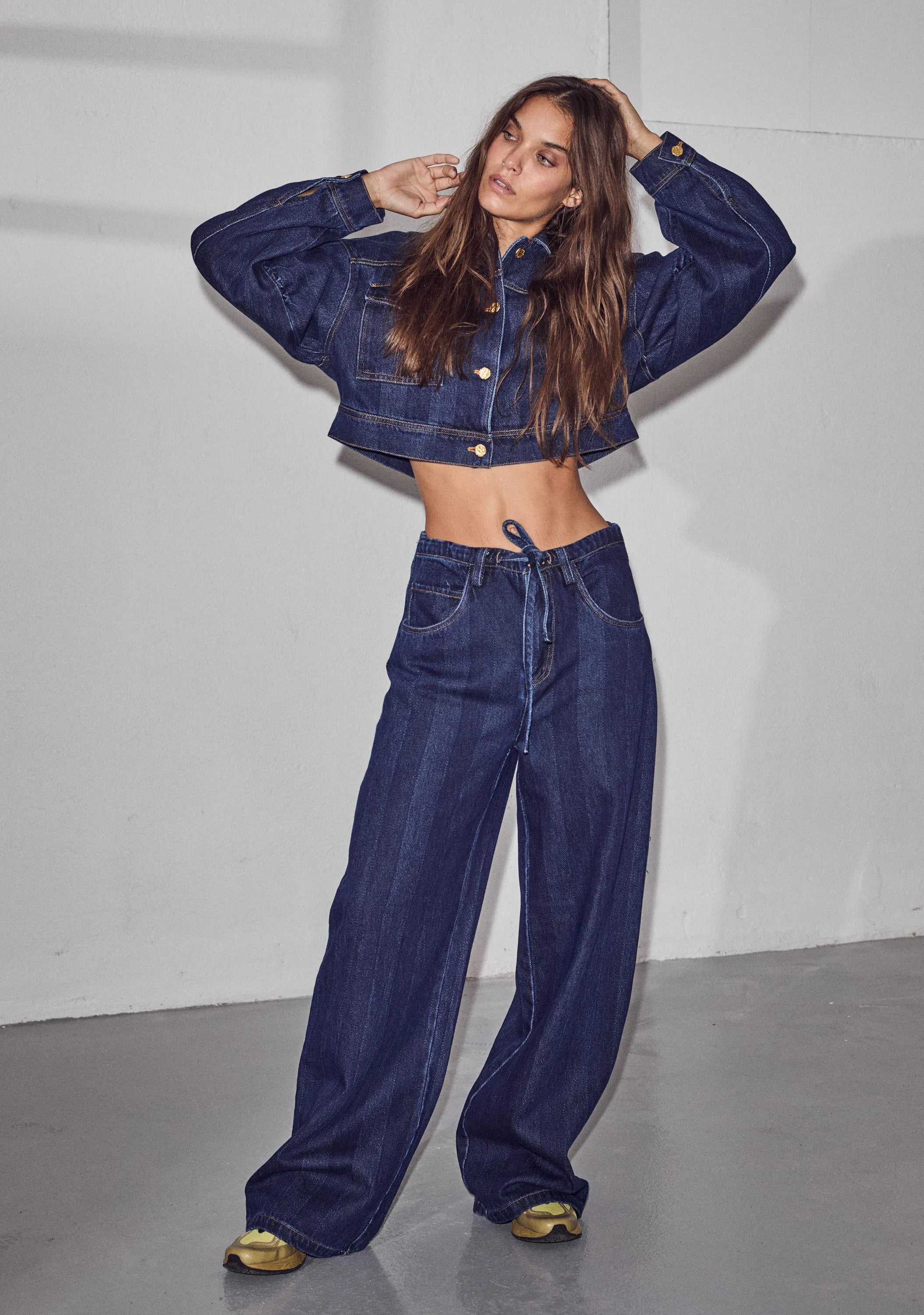 Denim Cargo Crop Jacket