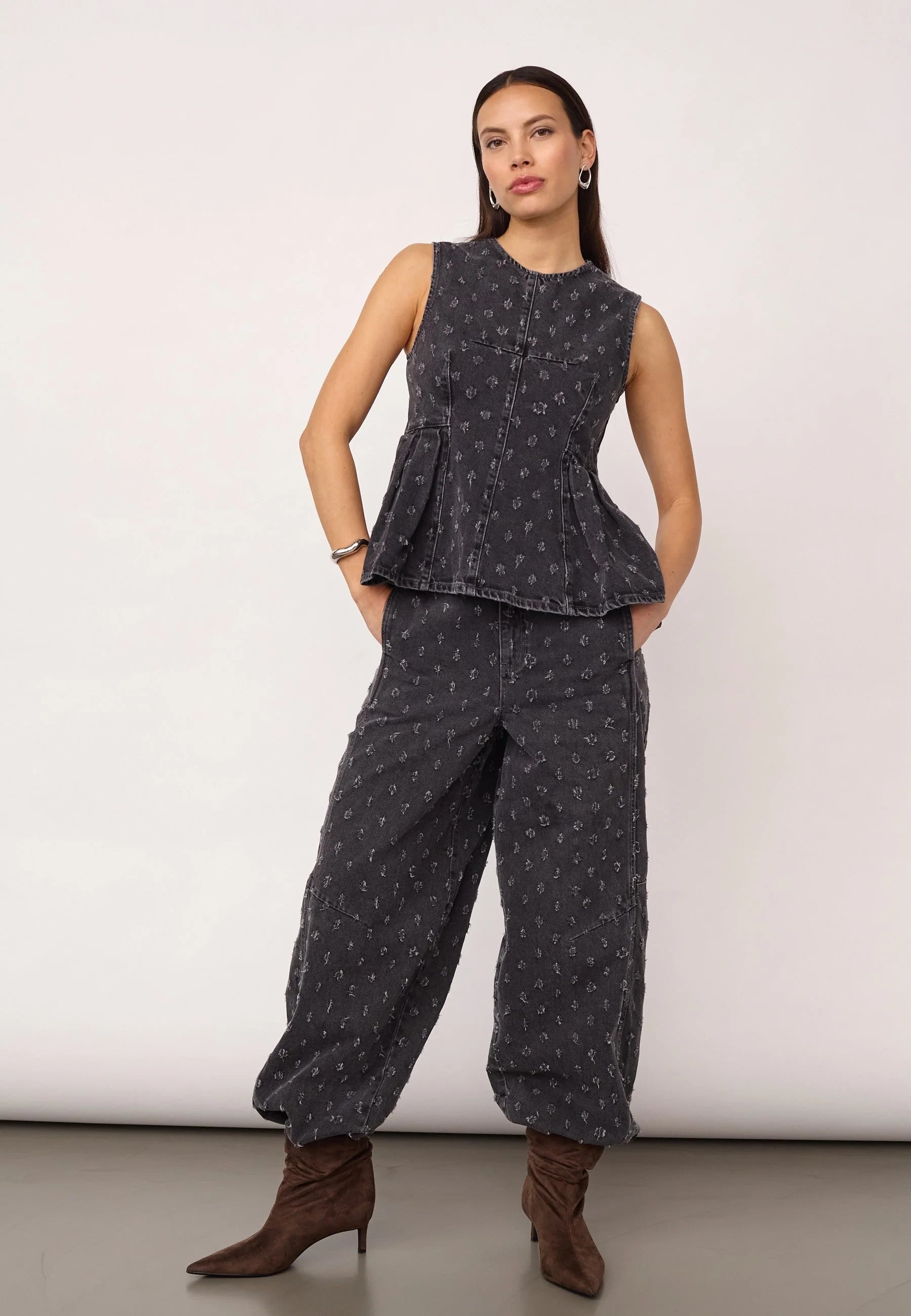 Co´couture Derri Dot Denim Top