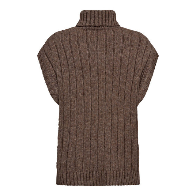 Co'couture Oversize cable knit vest Walnut