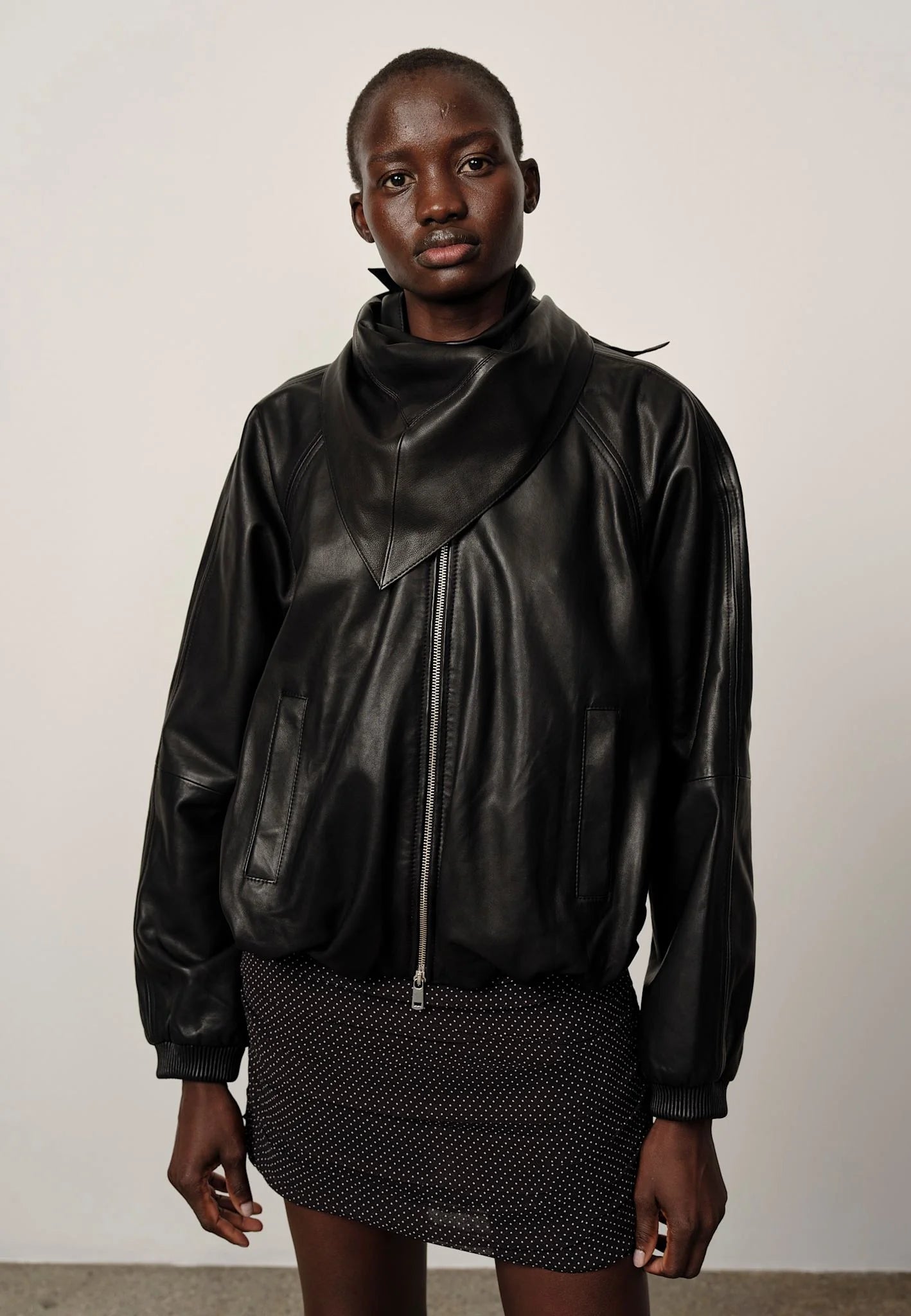 Herskind Yvette Leather Bomber Jacket