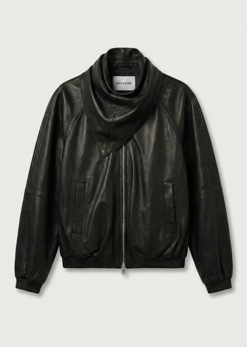 Herskind Yvette Leather Bomber Jacket