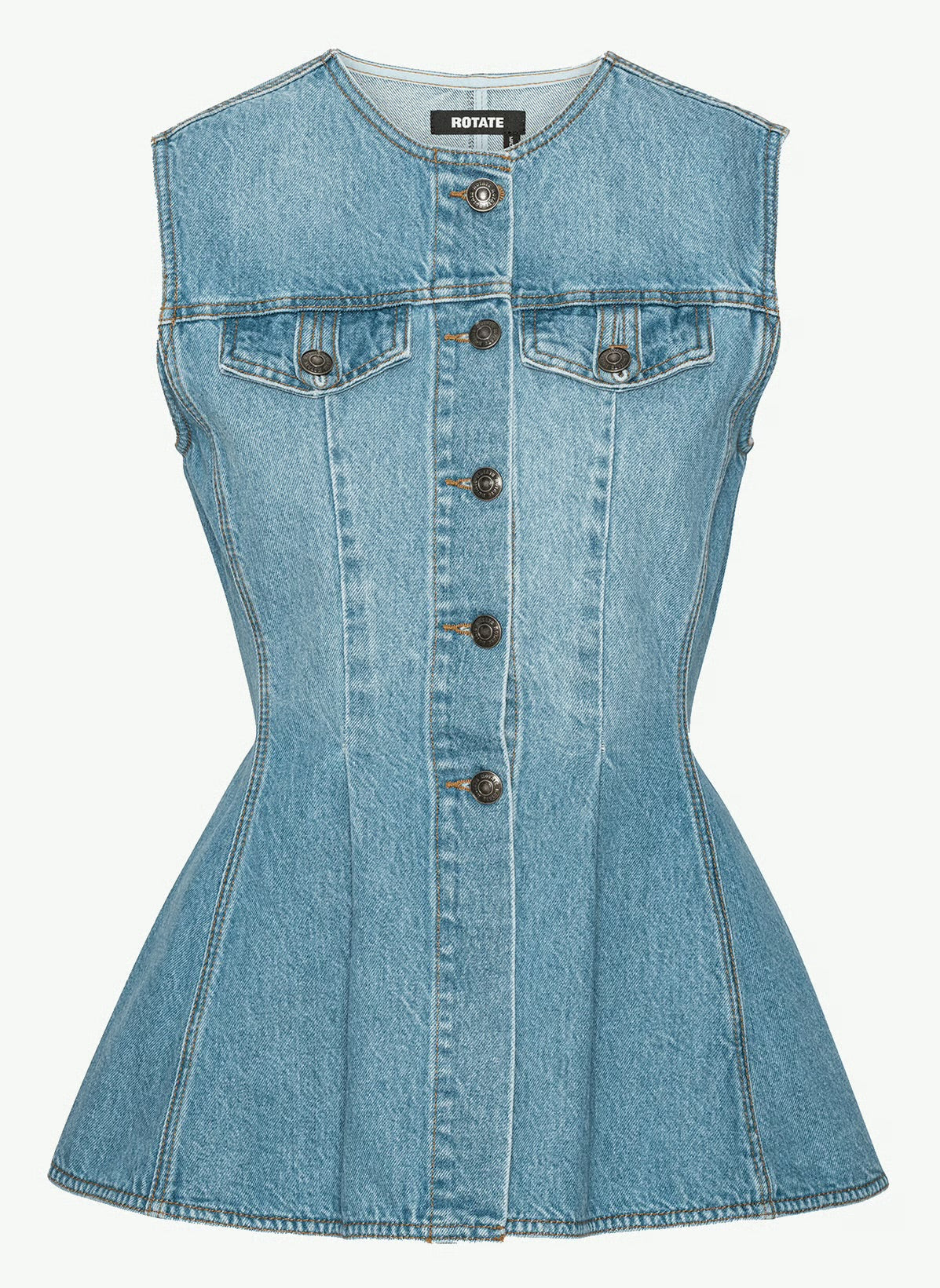 Rotate Flared Denim Top