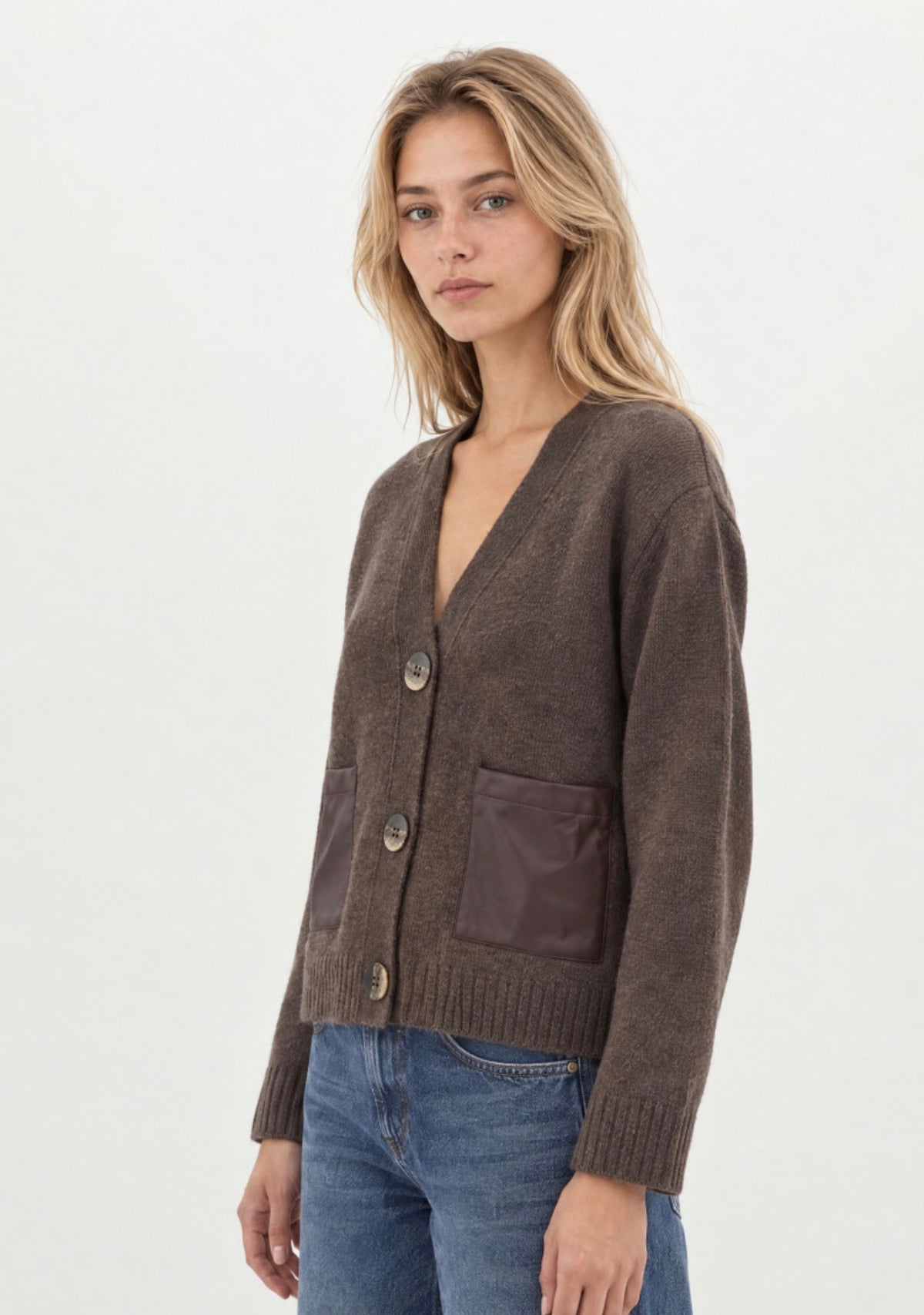 Berenice Cardigan Col V Poches