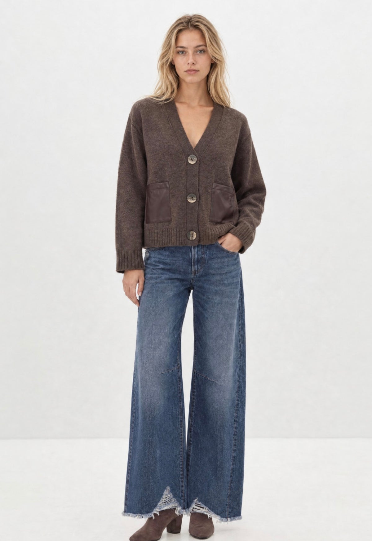 Berenice Cardigan Col V Poches