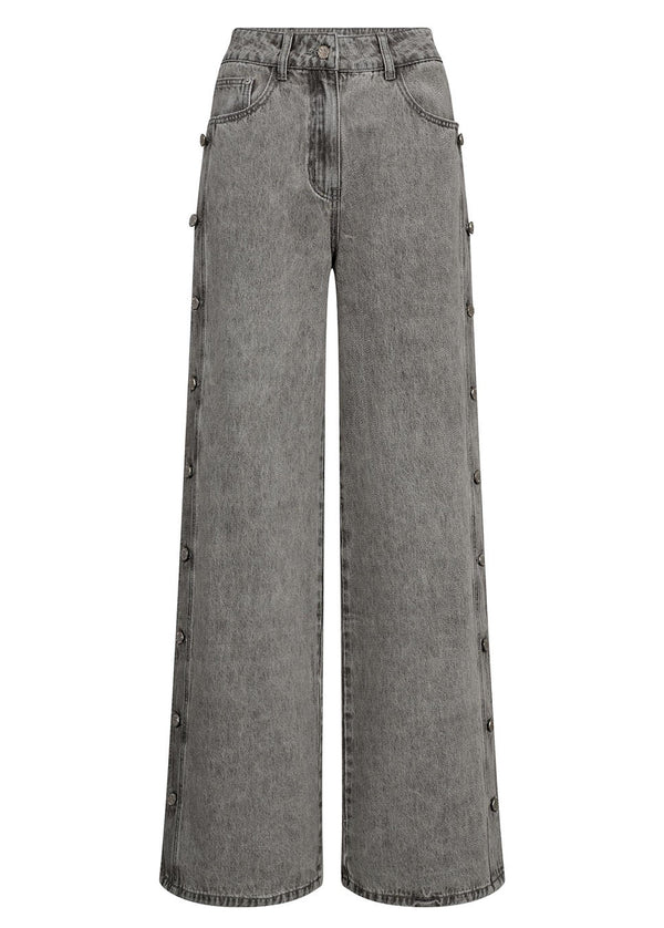 Jeans Side Panel Button L. Grey