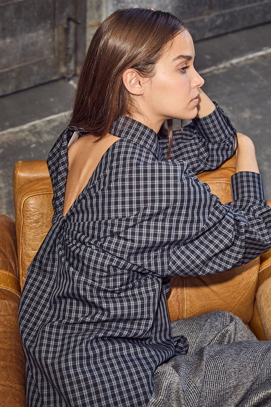 Blouse Melvin Checked Black Grey