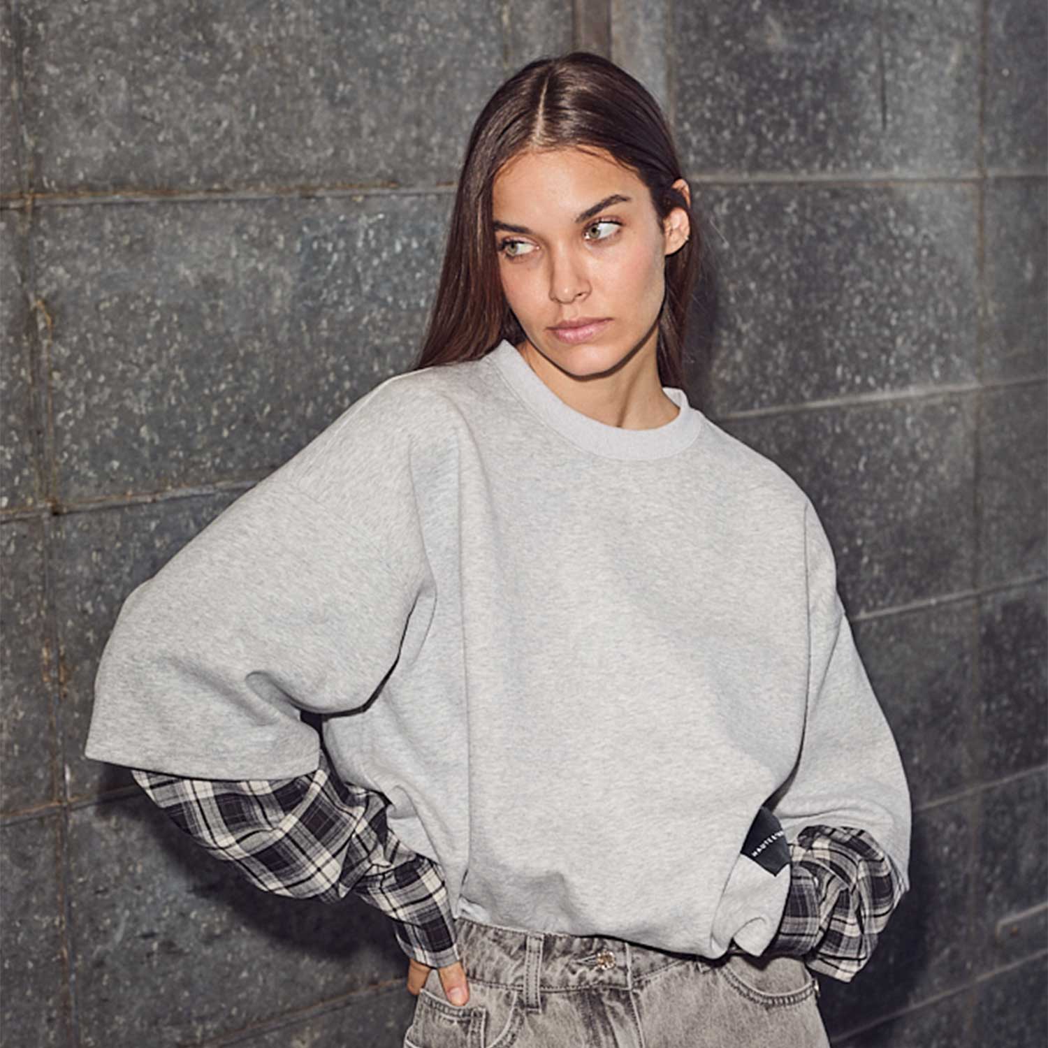 Sweat LS Shirt Mix Grey Melange