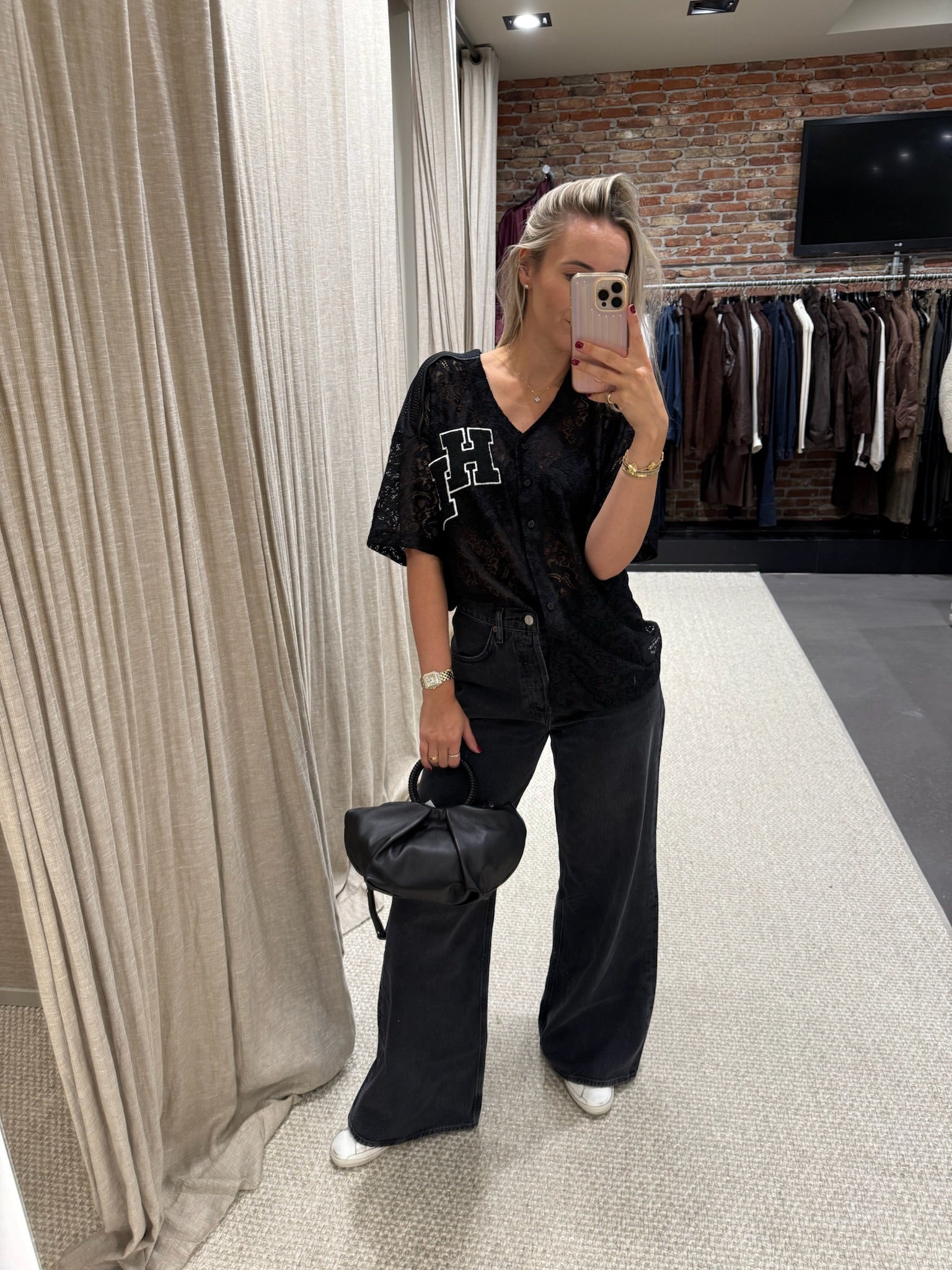 Court Lace Tee Black