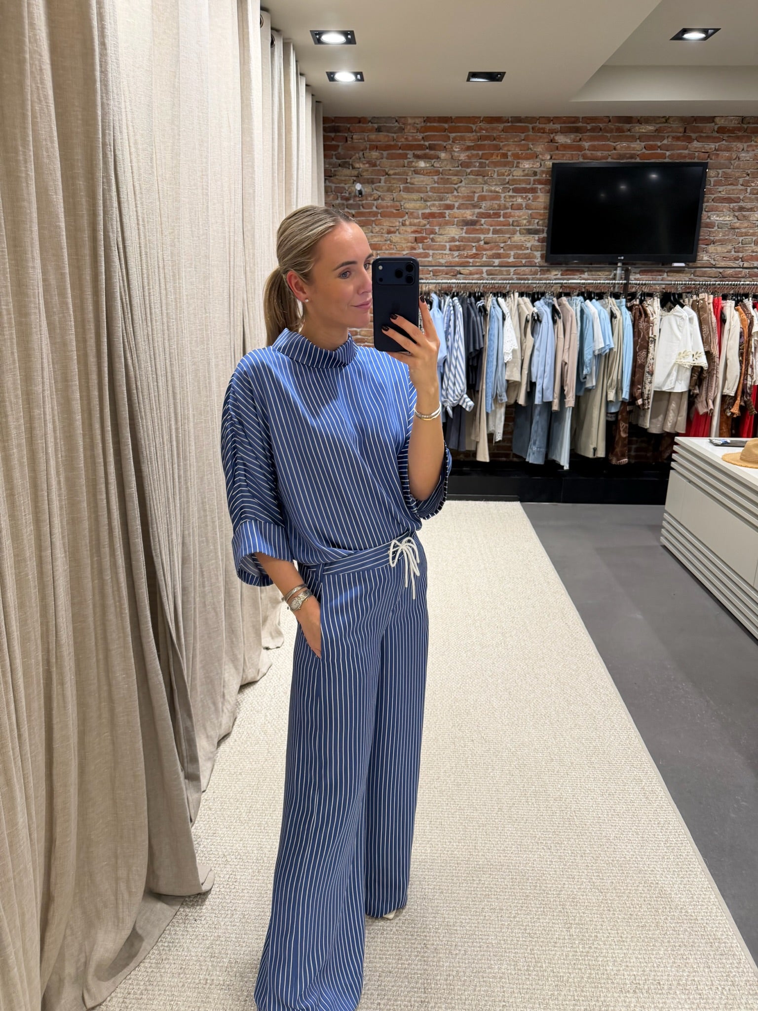 Johny Kyra Pant Bl. P. Stripe