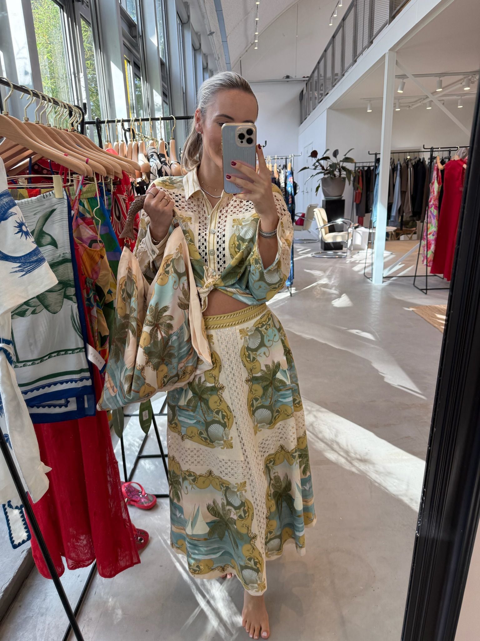 Farm Rio Royal Sea Corchet Shirt