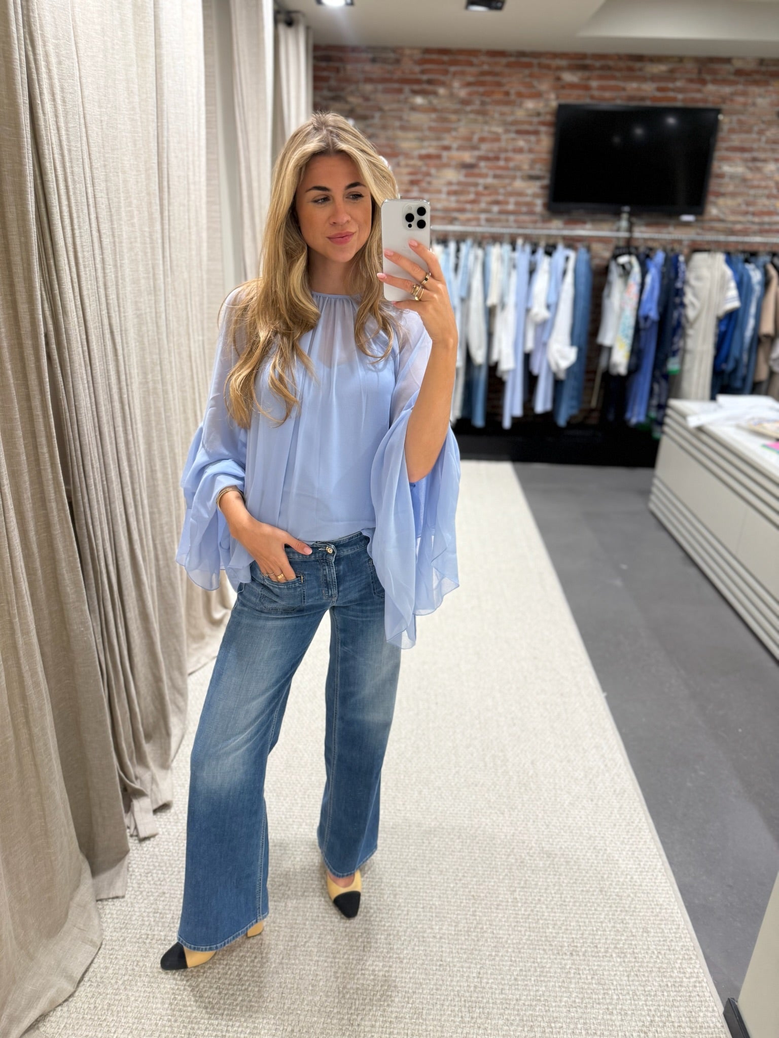 Blouse Baltimore Volant Romantic Cloud Blue