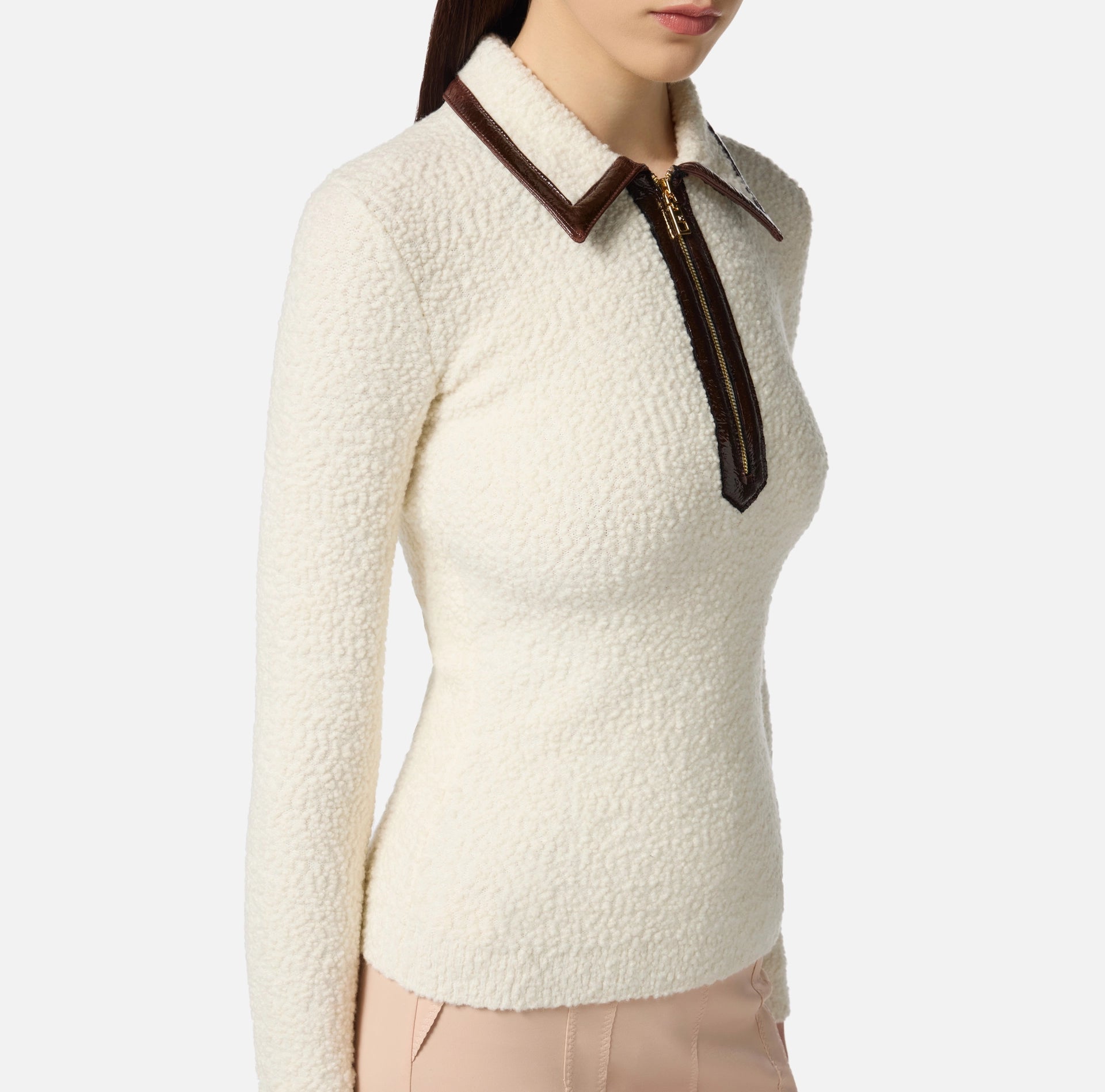 Knit Sweater Milk/Coffee