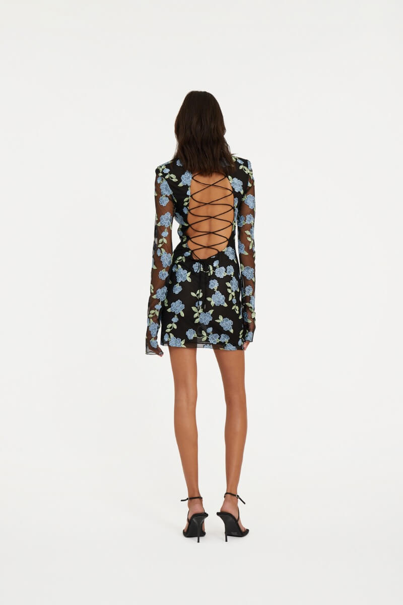 Mesh Mini Ls Dress