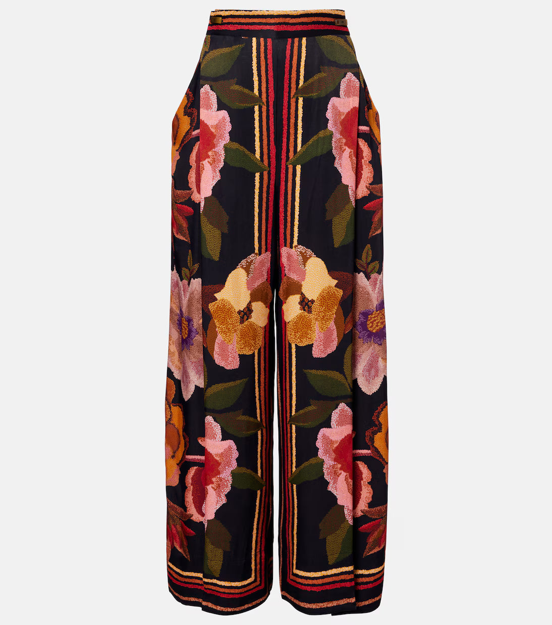 Pant Chenille Flowers Black
