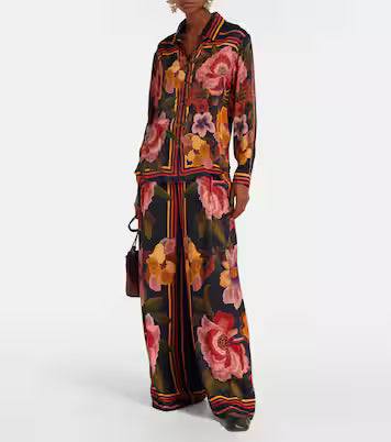 Pant Chenille Flowers Black
